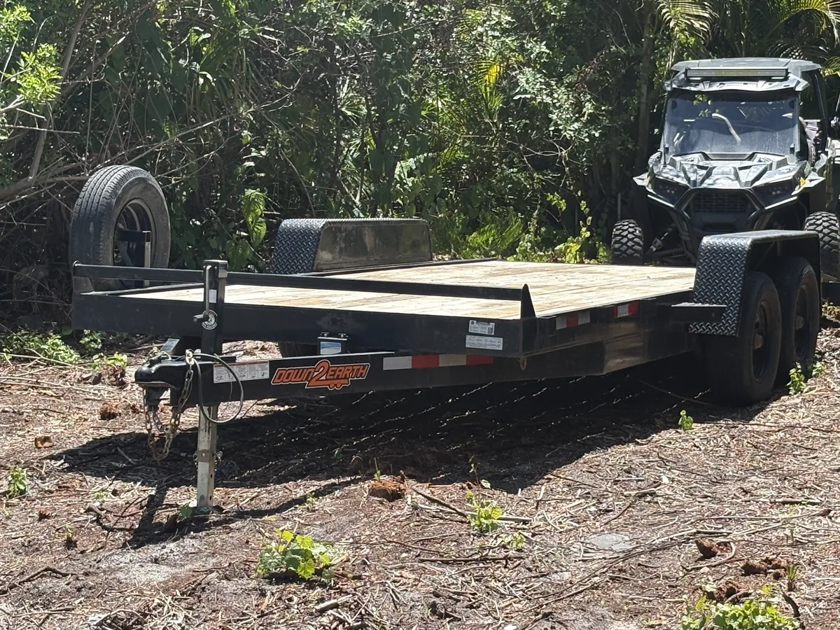 18-foot dovetail car hauler trailer — Berger Home Solutions Southwest Florida